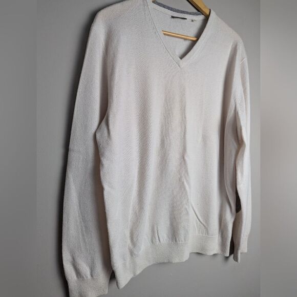 Stenstroms mens cashmere v-neck sweater elbow patches xl - Picture 3 of 9